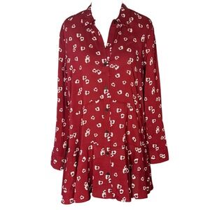 NWT Anthropologie 11 1 Tylho‎ Lakin Red Poppy Floral Tunic Blouse Top Size XS
